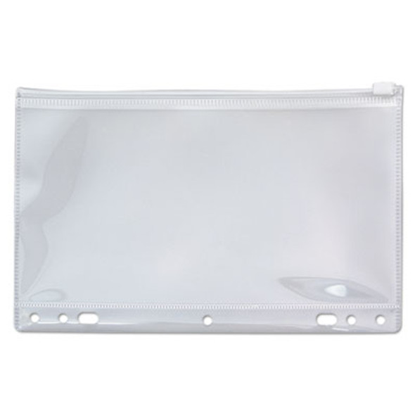 Zip-All Ring Binder Pocket, 2- To 7-Hole Punched, 6" x 9.5", Clear