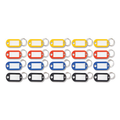 Key Tags Label Window, 0.88 X 0.19 X 2, Assorted, 20/Pack