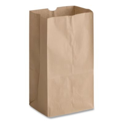 Grocery Paper Bags, 25# Size, Heavy-Duty, 50# Basis Weight, 8.25" x 5.38" x 18", Kraft, 500/Bundle