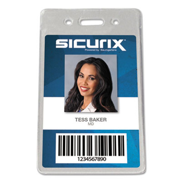 Sicurix Proximity Badge Holder, Vertical, 2 1/2w X 4 1/2h, Clear, 50/Pack