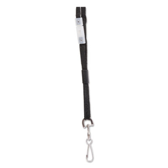 Safety Breakaway Lanyard, Metal Hook Fastener, 36" Long, Black