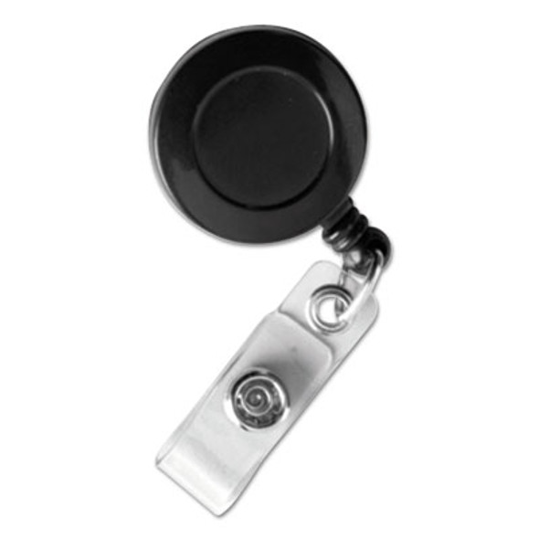 Id Slide-Style Belt Clip Card Reels, 30" Extension, Black, 25/Pack