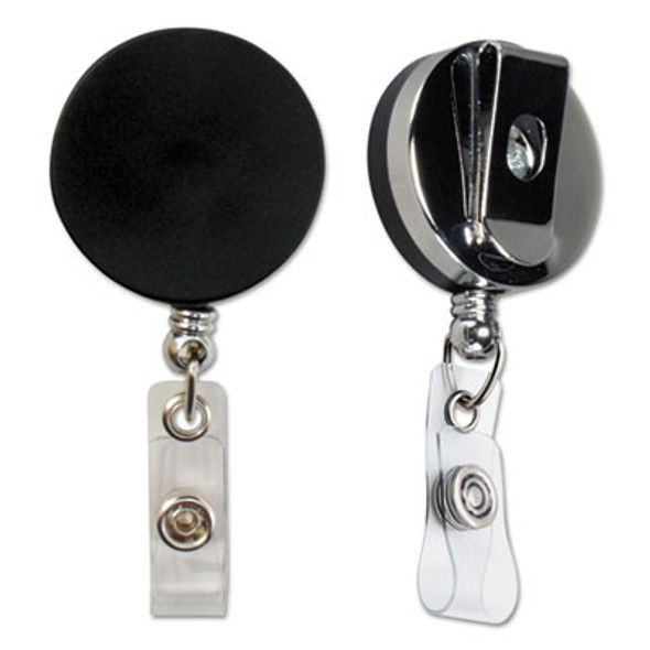 Heavy Duty Id Card Reel, 30" Extension, Black/Chrome