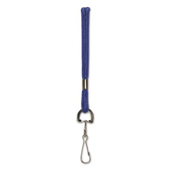 Rope Lanyard, Metal Hook Fastener, 36" Long, Nylon, Blue