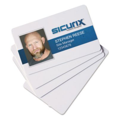 Sicurix Blank Id Card, 2 1/8 X 3 3/8, White, 100/Pack