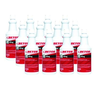 Kling Toilet Bowl Cleaner, Mint-Wintergreen Scent, 32 Oz Bottle, 12/Carton