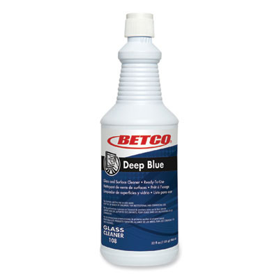 Deep Blue Glass And Surface Cleaner, Ammonia Scent, 32 Oz Bottle, 12/Carton