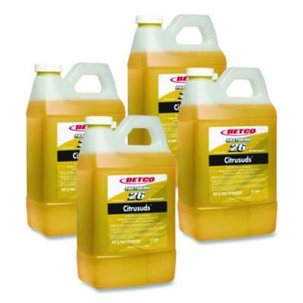 Symplicity Citrusuds Fastdraw Manual Dishwashing Detergent, Lemon Scent, 67.6 Oz Bottle, 4/Carton