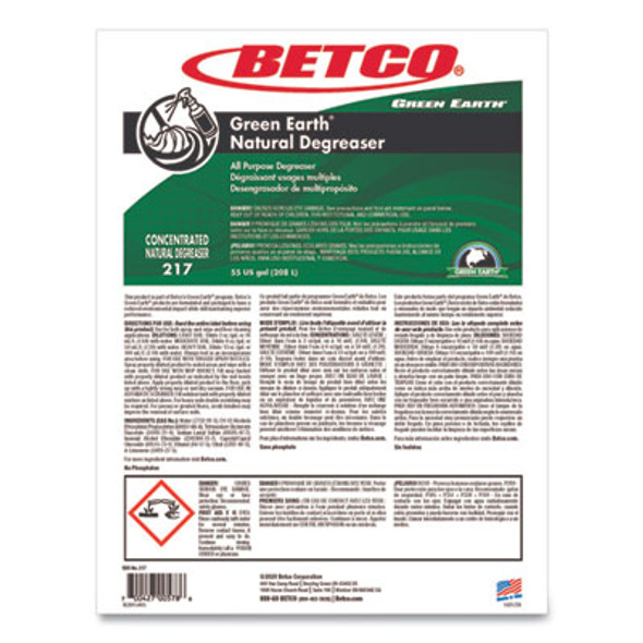 Green Earth Natural Degreaser, Mild Scent, 55 Gal Drum