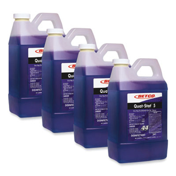 Quat-Stat 5 Fastdraw Disinfectant, Lavender Scent, 2 L Bottle, 4/Carton