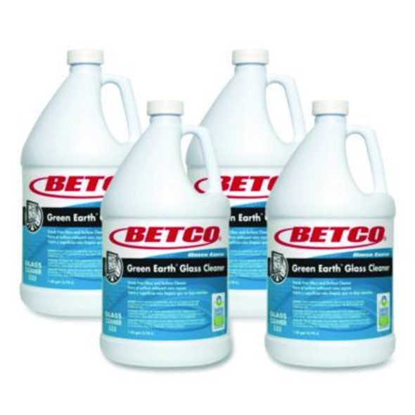 Green Earth Glass Cleaner, Pleasant Scent, 1 Gal Bottle, 4/Carton