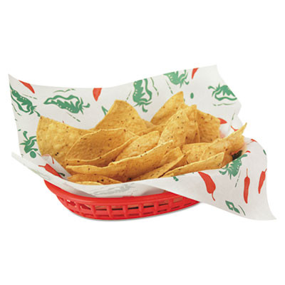 Grease-Resistant Paper Wraps And Liners, 12 X 12, Southwest Pattern, 1,000/Box, 5 Boxes/Carton