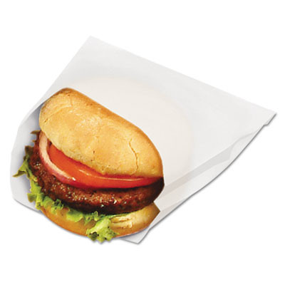 Waxed Single-Serve Bags, 6" x 1" x 7", Translucent White, 6,000/Carton