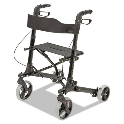 Gateway Aluminum Rollator, Adjusts 31" To 36", 300 Lbs Capacity, Black