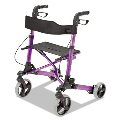 Gateway Aluminum Rollator, Adjusts 31" To 36", 300 Lbs Capacity, Purple