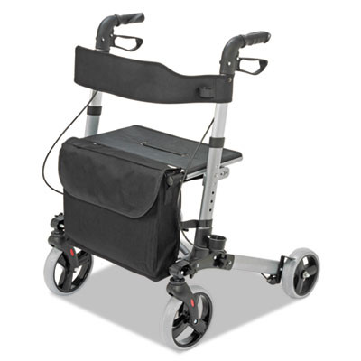 Gateway Aluminum Rollator, Adjusts 31" To 36", 300 Lb Capacity, Titanium
