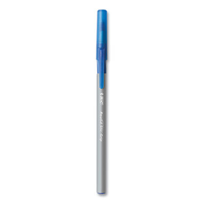 Round Stic Grip Xtra Comfort Ballpoint Pen, Stick, Medium 1 Mm, Blue Ink, Gray/Blue Barrel, 144/Pack