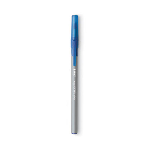 Round Stic Grip Xtra Comfort Ballpoint Pen Value Pack, Easy-Glide, Stick, Medium 1.2 Mm, Blue Ink, Gray/Blue Barrel, 36/Pack