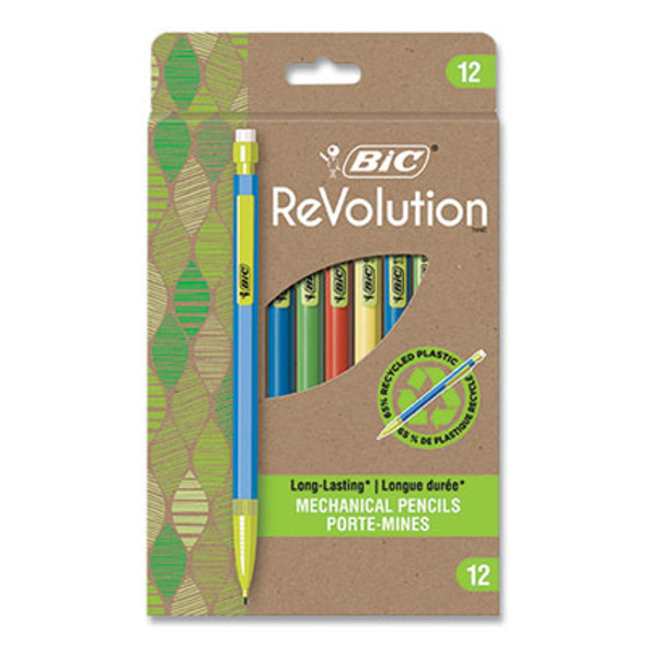 Revolution Mechanical Pencil, 0.7 Mm, Hb (#2), Black Lead, Assorted Barrel Colors, 12/Pack