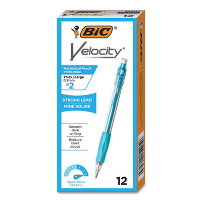 Velocity Original Mechanical Pencil, 0.9 Mm, Hb (#2), Black Lead, Turquoise Barrel, Dozen