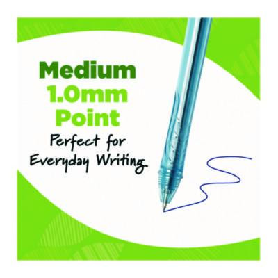 Ecolutions Gel Pen, Retractable, Medium 1 Mm, Blue Ink, Blue Barrel, 12/Pack