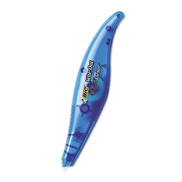 Wite-Out Brand Exact Liner Correction Tape, Non-Refillable, 0.2" x 19.67 Ft, White Tape, Translucent Blue Dispenser