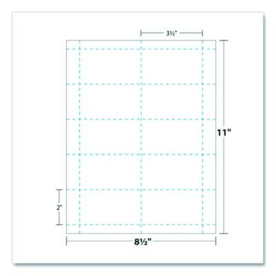 Heavyweight Printable Microperforated Business Cards, Copier/Inkjet/Laser/Offset, 2 x 3.5, White, 10/Sheet, 250 Sheets/Pack
