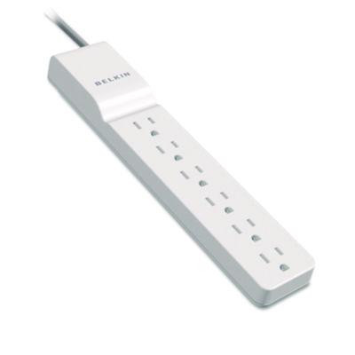 Home/Office Surge Protector, 6 Ac Outlets, 4 Ft Cord, 720 J, White