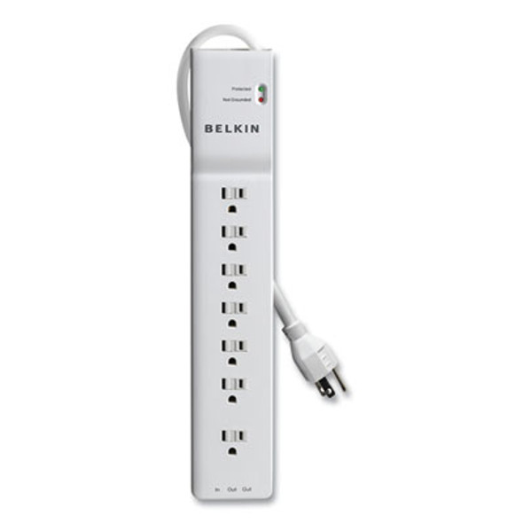 Home/Office Surge Protector, 7 Ac Outlets, 6 Ft Cord, 2,320 J, White