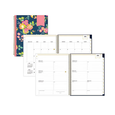 Day Designer Peyton Create-Your-Own Cover Weekly/Monthly Planner, Floral, 11 x 8.5, Navy, 12-Month (July To June): 2025-2026
