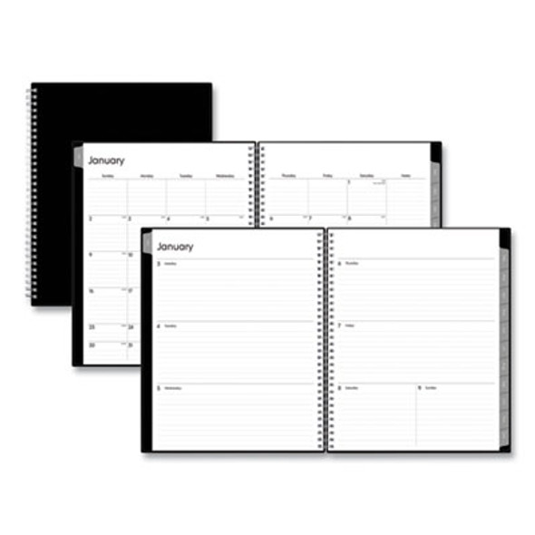 Enterprise Weekly/Monthly Planner, 11 x 8.5, Black Cover, 12-Month (Jan To Dec): 2026