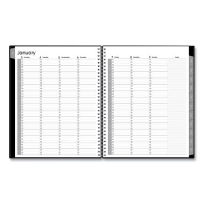 Enterprise Weekly Appointment Planner, 11 x 8.5, Black Cover, 12-Month (Jan To Dec): 2026