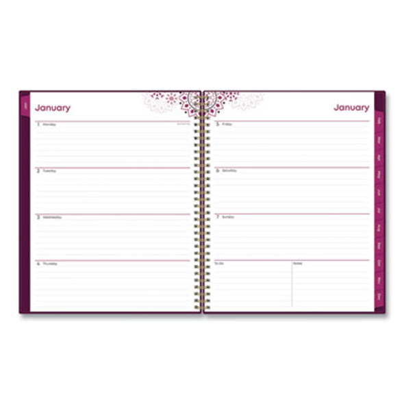 Gili Weekly/Monthly Planner, Jewel Tone Artwork, 11 x 8.5, Plum Cover, 12-Month (Jan To Dec): 2026