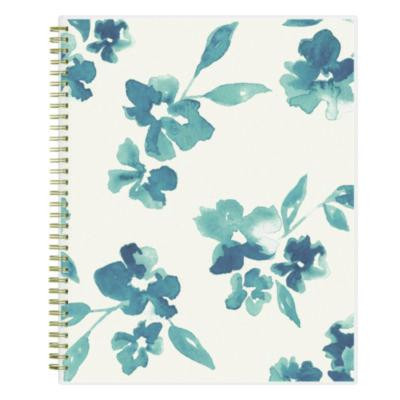 Bakah Blue Weekly/Monthly Planner, Floral Artwork, 11 x 8.5, Blue/White Cover, 12-Month (Jan To Dec): 2026