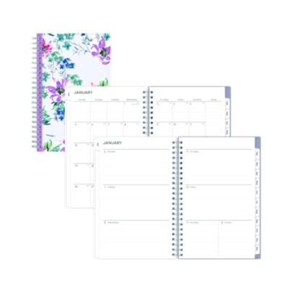 Laila Create-Your-Own Cover Weekly/Monthly Planner, Wildflower Artwork, 8 x 5, Purple/Blue/Pink, 12-Month (Jan To Dec): 2026