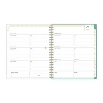 Day Designer Academic Year Weekly/Monthly Frosted Planner, Palms Artwork, 11 x 8.5, 12-Month (July To June): 2025 To 2026