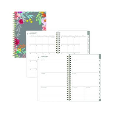 Sophie Frosted Weekly/Monthly Planner, Floral Artwork, 8 x 5, Multicolor Cover, 12-Month (Jan To Dec): 2026