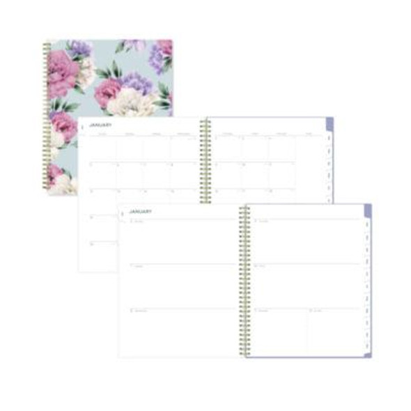 Tula Weekly/Monthly Planner, Floral Artwork, 11" x 8.5", Purple/Pink/White Cover, 12-Month (Jan To Dec): 2026
