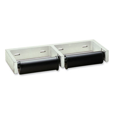 Classicseries Toilet Tissue Dispenser For Two Rolls, Controlled Delivery, 12.5 x 4 86 x 1.5, Black/Aluminum