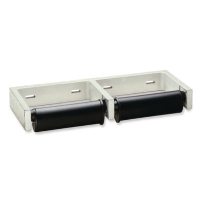 Classicseries Toilet Tissue Dispenser For Two Rolls, Controlled Delivery, 12.5 x 4 86 x 1.5, Black/Aluminum