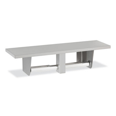Toilet Tissue Dispenser With Utility Shelf, 16 x 5 x 3.88, Stainless Steel/Chrome