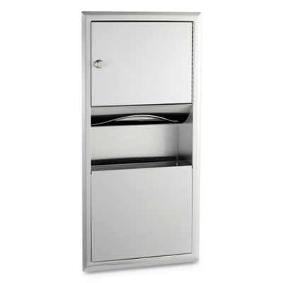 Classicseries Recessed Paper Towel Dispenser/Waste Receptacle, 14 X 3.94 X 28, Stainless Steel