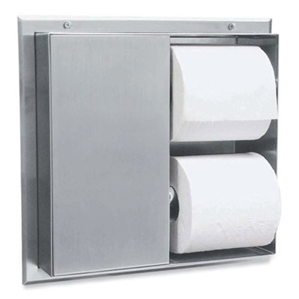 Partition-Mounted Multi-Roll Toilet Tissue Dispenser, 13.25 x 4 x 12.56, Stainless Steel