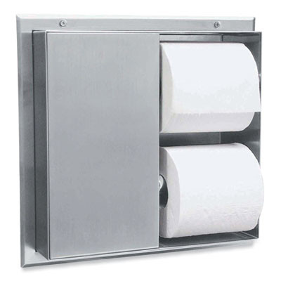 Partition-Mounted Multi-Roll Toilet Tissue Dispenser, 13.25 x 4 x 12.56, Stainless Steel