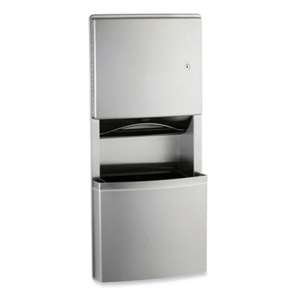 Conturaseries Recessed Paper Towel Dispenser/Waste Receptacle With Towelmate/Linermate, 12.75x5.51x28, Satin Stainless Steel