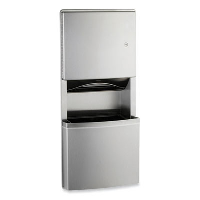 Conturaseries Recessed Paper Towel Dispenser/Waste Receptacle With Towelmate/Linermate, 12.75x5.51x28, Satin Stainless Steel