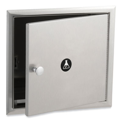 Recessed Specimen Pass-Thru Cabinet, 12.75w x 6d x 12.06h, Stainless Steel/Black