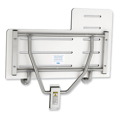 Reversible Folding Shower Seat, White/Stainless Steel