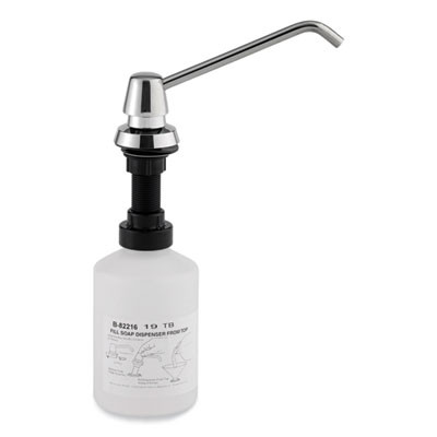 Manual Top-Fill Liquid Soap Dispenser, 6" Spout, 20 Oz, 7.63 x 7.63 x 12.13, Chrome