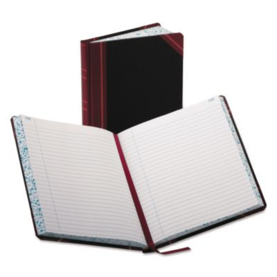 Account Record Book, Record-Style Rule, Black/Red/Gold Cover, 9.25 X 7.31 Sheets, 300 Sheets/Book